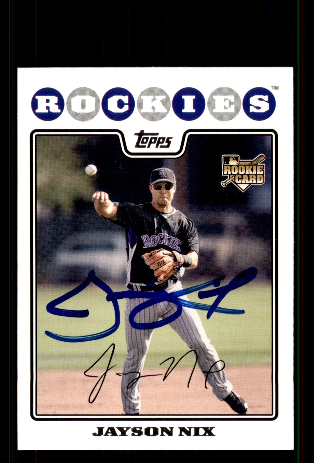 Signed Baseball Card Auto Jayson Nix 2008 Topps #333 Colorado Rockies
