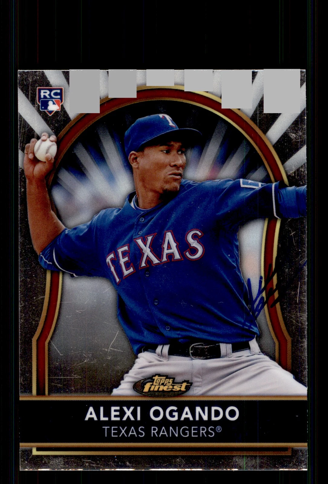 Signed Baseball Card Auto Alexi Ogando 2011 Topps Finest #89 Rangers