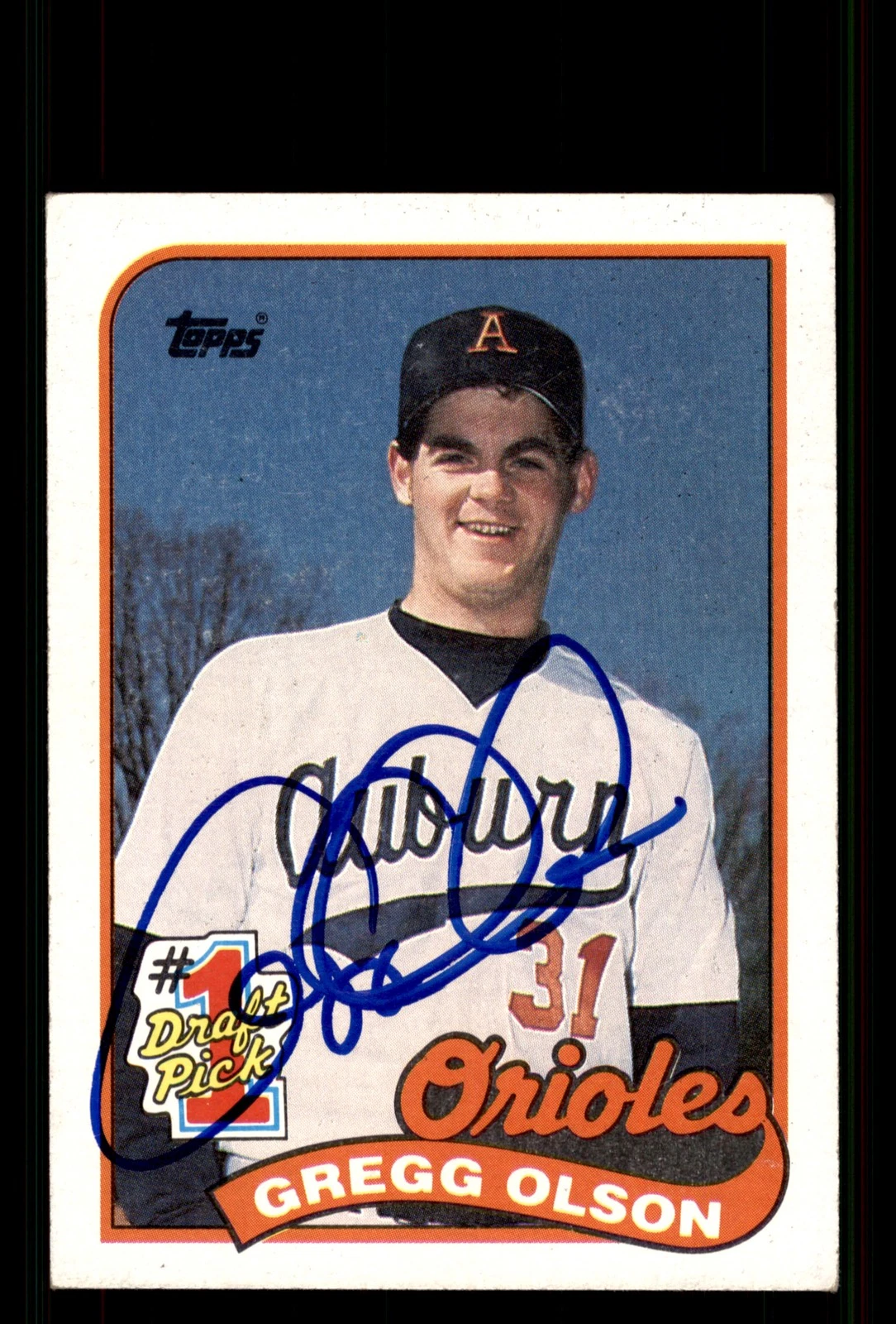 Signed Baseball Card Auto Gregg Olson 1989 Topps #161 Baltimore Orioles