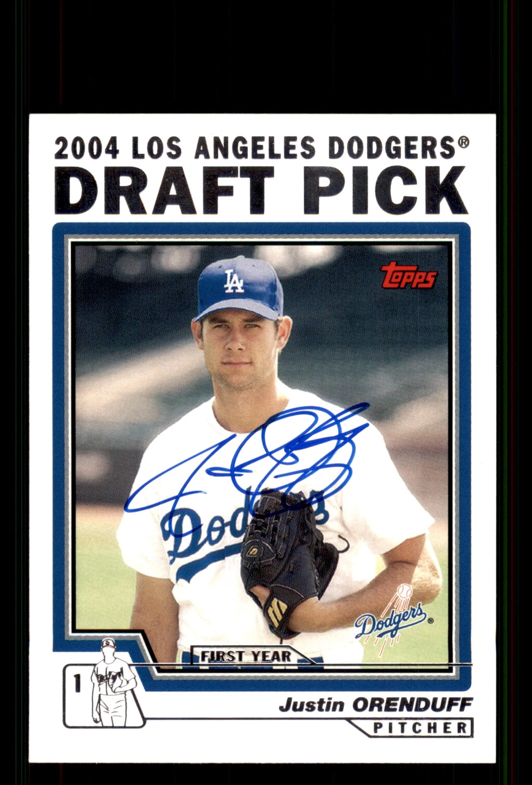 Signed Baseball Card Auto Justin Orenduff 2004 Topps Traded #T81 Dodgers