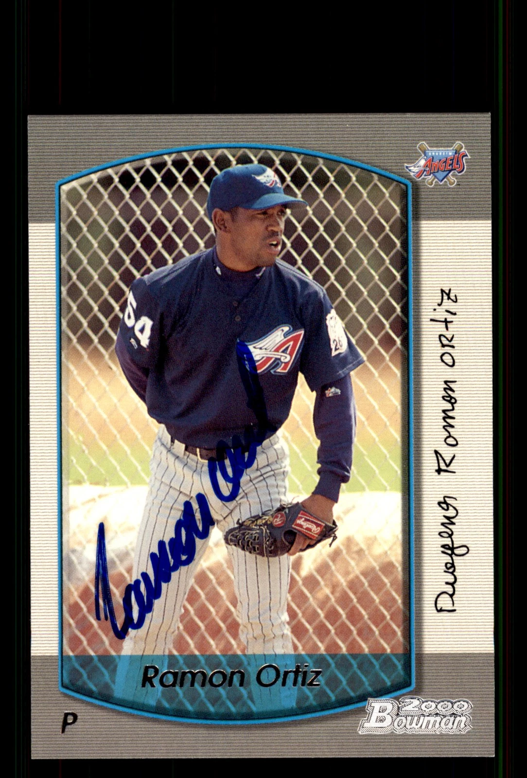 Signed Baseball Card Auto Ramon Ortiz 2000 Bowman #224 Anaheim Angels