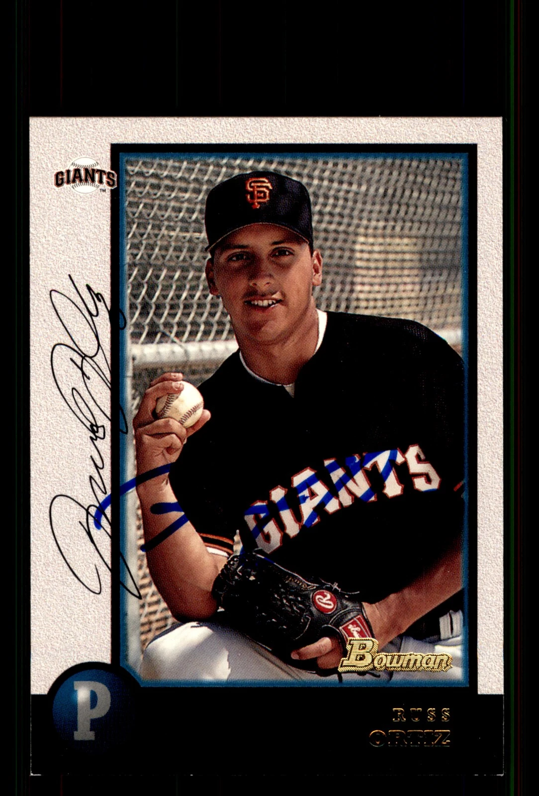 Signed Baseball Card Auto Russ Ortiz 1998 Bowman #100 San Francisco Giants