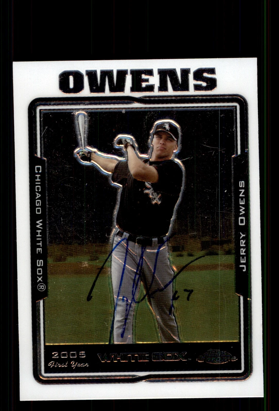 Signed Baseball Card Auto Jerry Owens 2005 Topps Chrome #UH147 White Sox