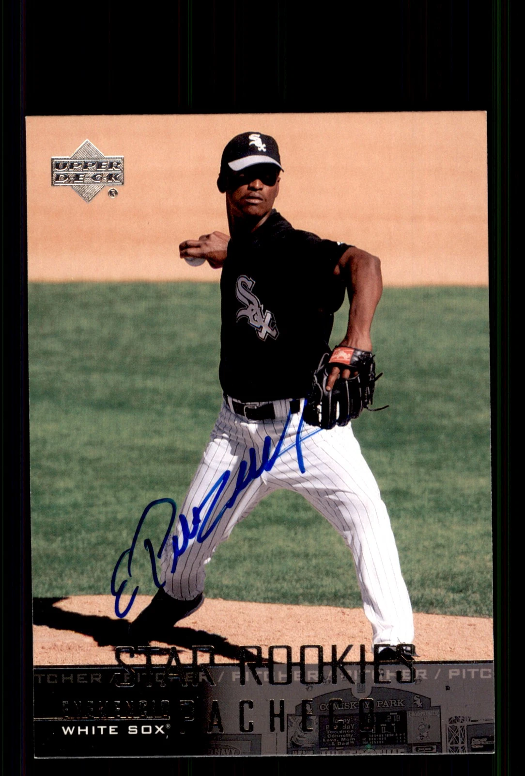 Signed Baseball Card Auto Enemencio Pacheco 2004 Upper Deck #499 White Sox