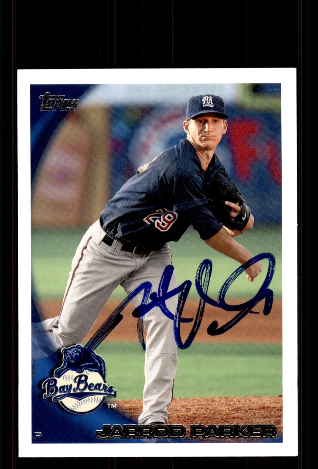 Signed Baseball Card Auto Jarrod Parker 2010 Topps Pro Debut #362