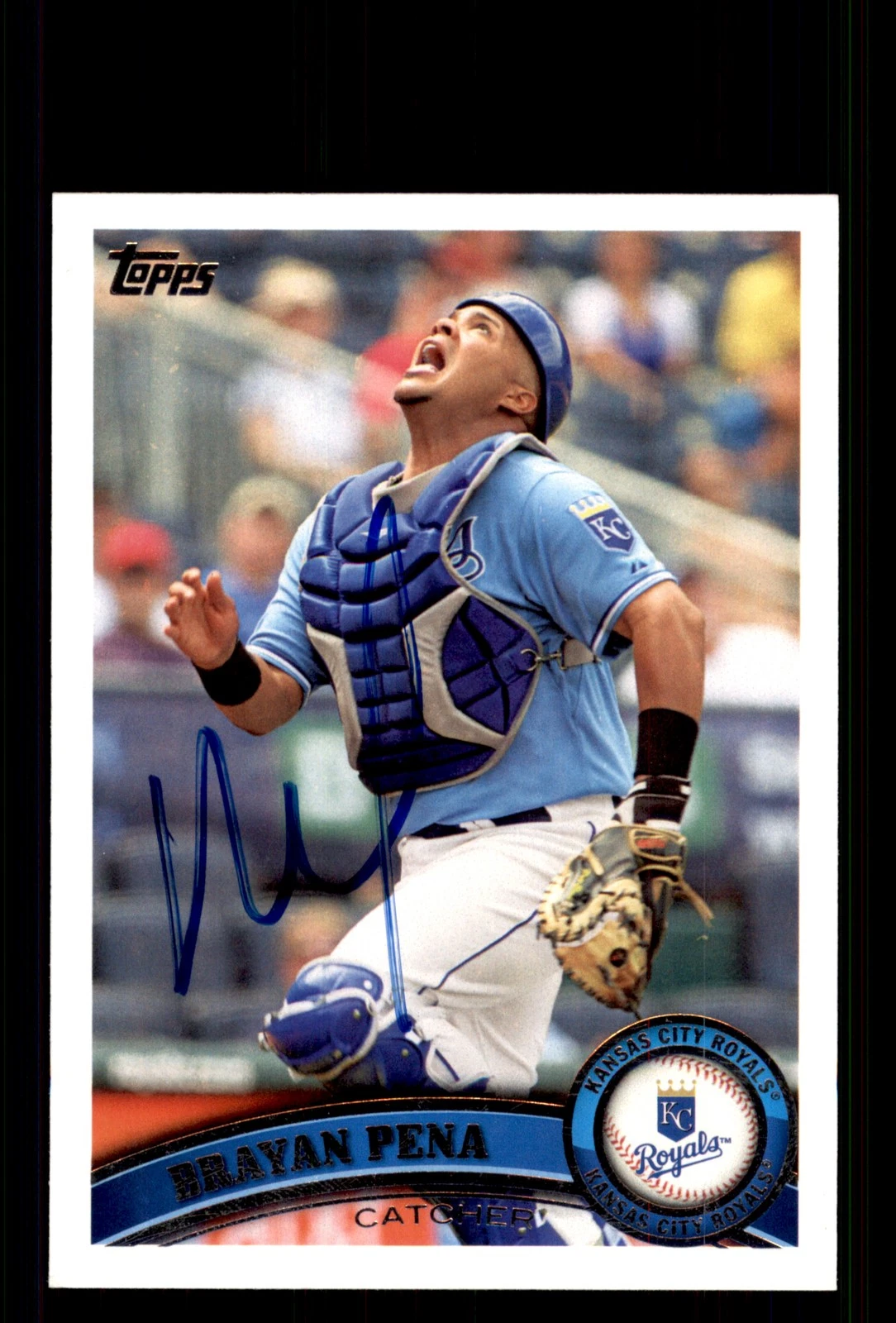 Signed Baseball Card Auto Brayan Pena 2011 Topps Update #US318 Royals