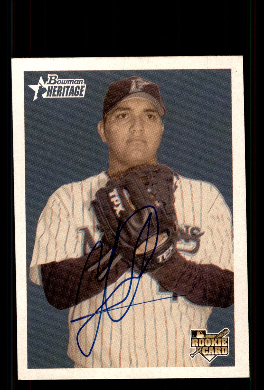 Signed Baseball Card Auto Yusmeiro Petit 2006 Bowman Heritage #217 Marlins