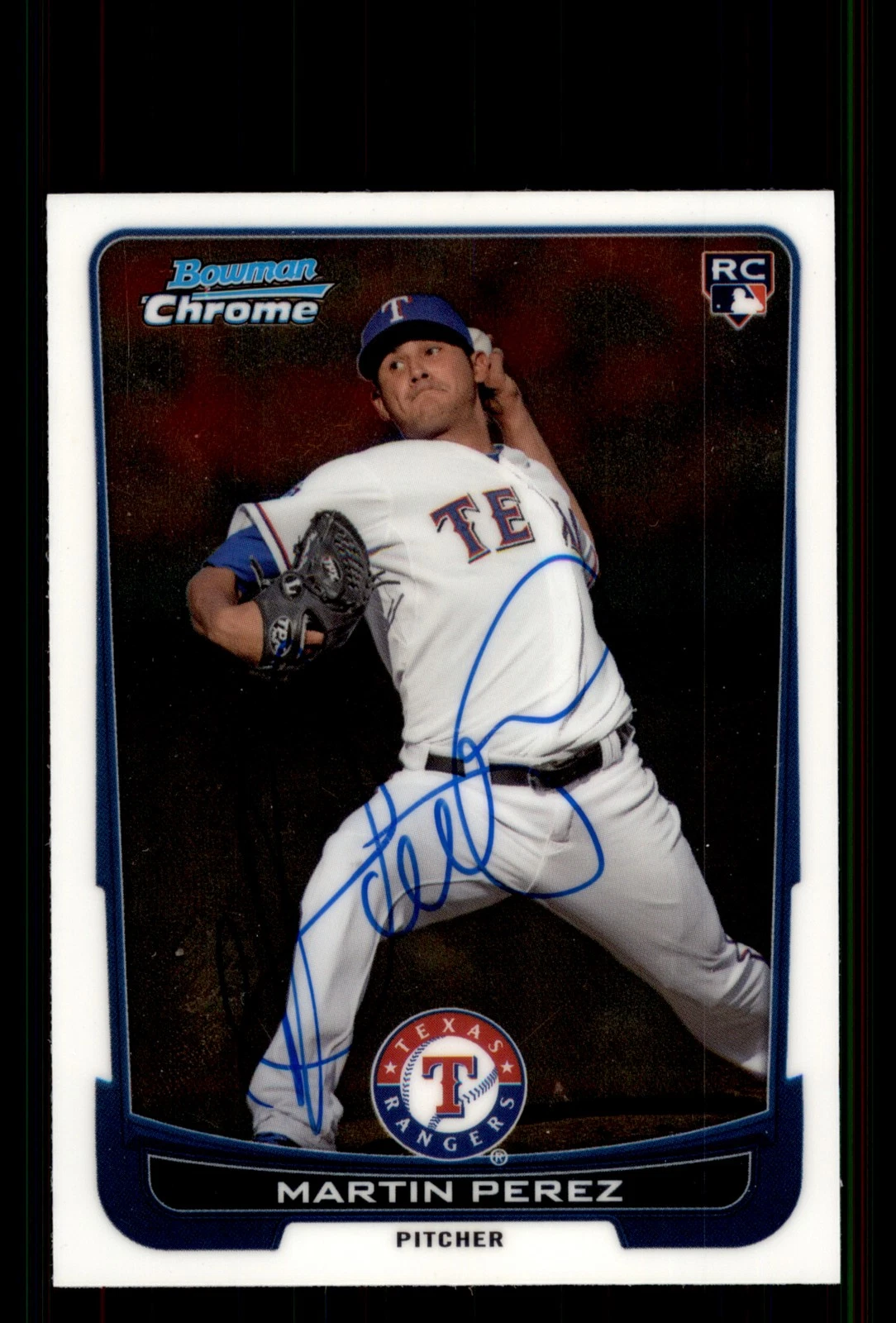 Signed Baseball Card Auto Martin Perez 2012 Bowman Chrome #17 Rangers