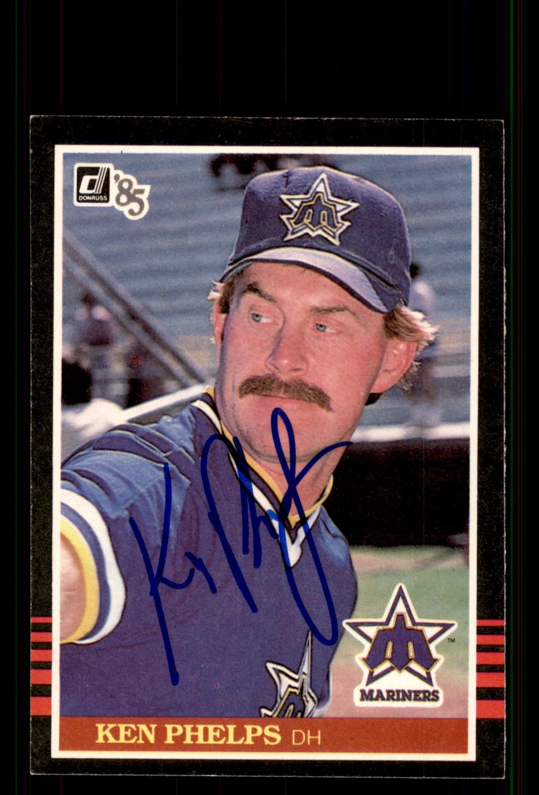 Signed Baseball Card Auto Ken Phelps 1985 Donruss #318 Seattle Mariners