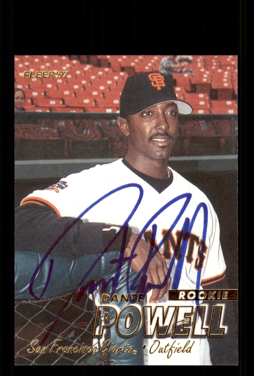 Signed Baseball Card Auto Dante Powell 1997 Fleer #644 San Francisco Giants