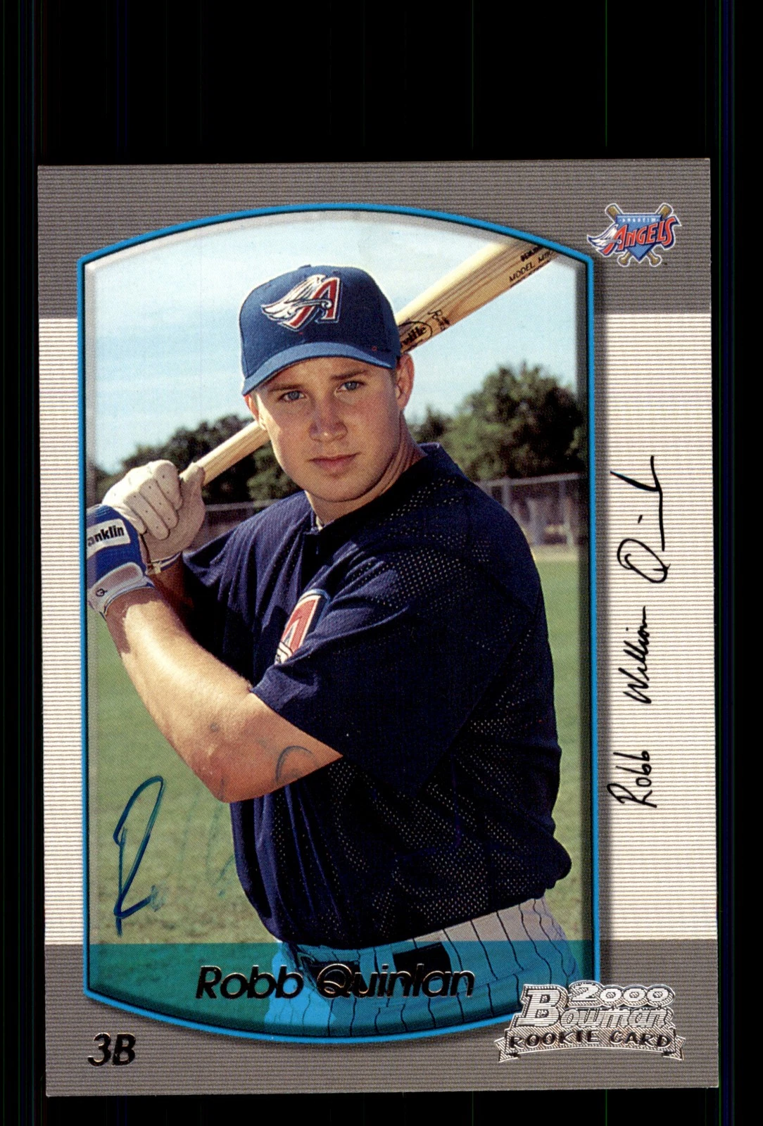 Signed Baseball Card Auto Robb Quinlan 2000 Bowman #305 Anaheim Angels