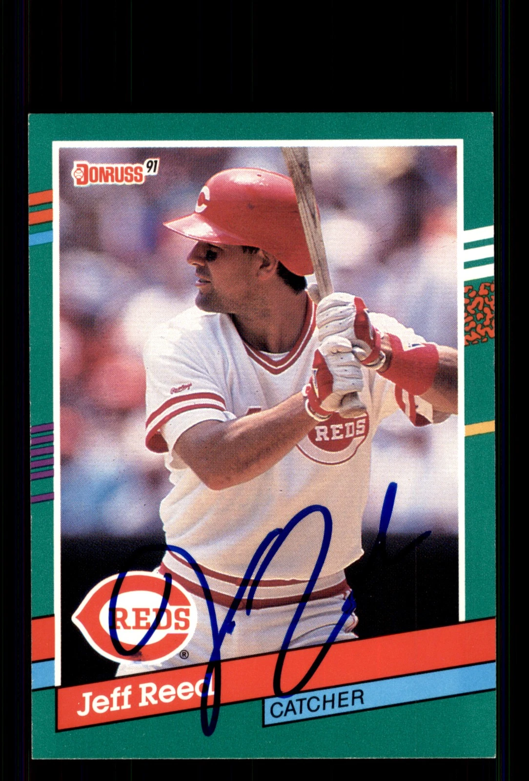 Signed Baseball Card Auto Jeff Reed 1991 Donruss #741 Cincinnati Reds