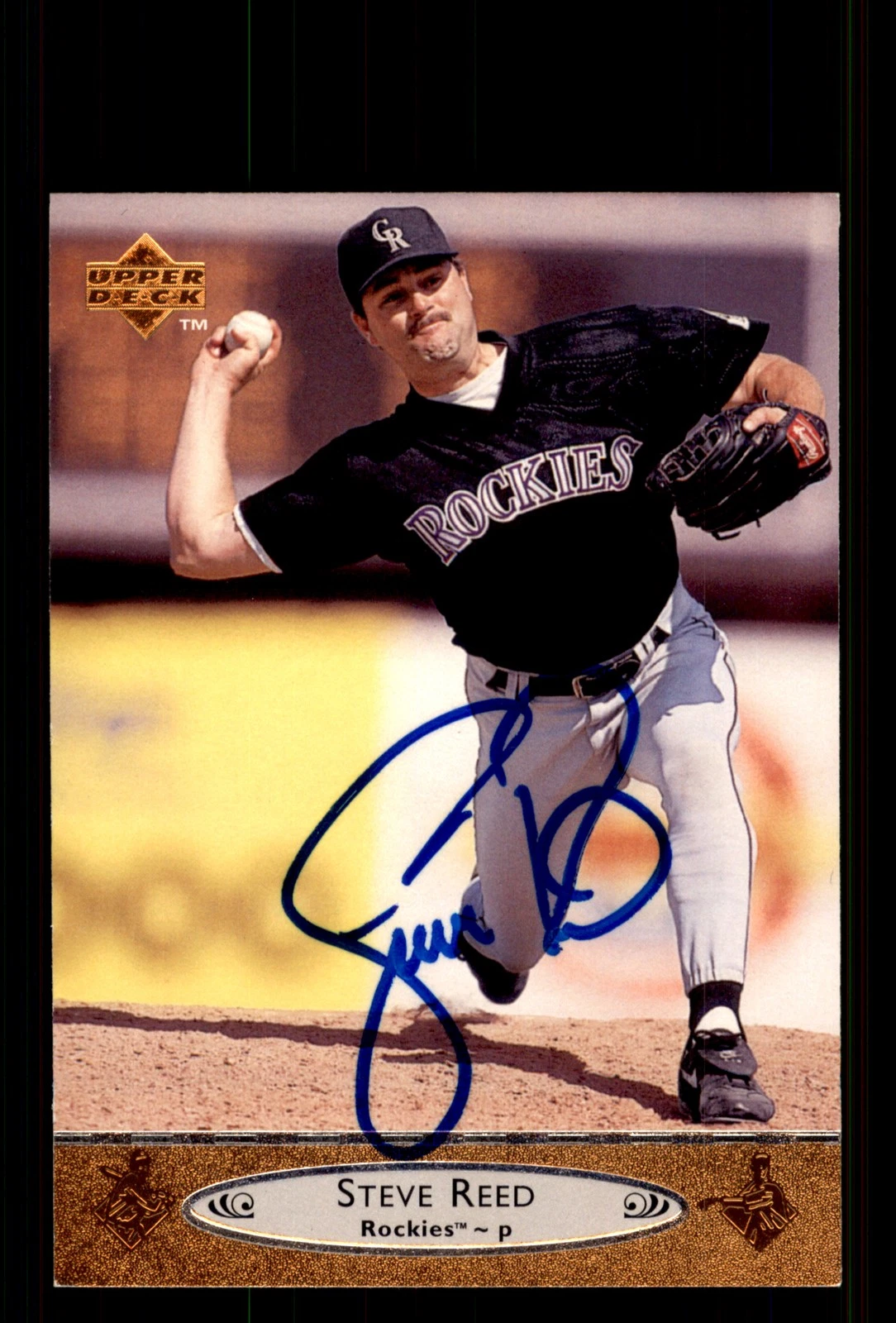 Signed Baseball Card Auto Steve Reed 1996 Upper Deck #66 Colorado Rockies