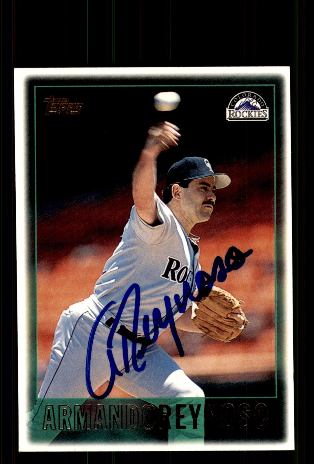 Signed Baseball Card Auto Armando Reynoso 1997 Topps #217 Colorado Rockies