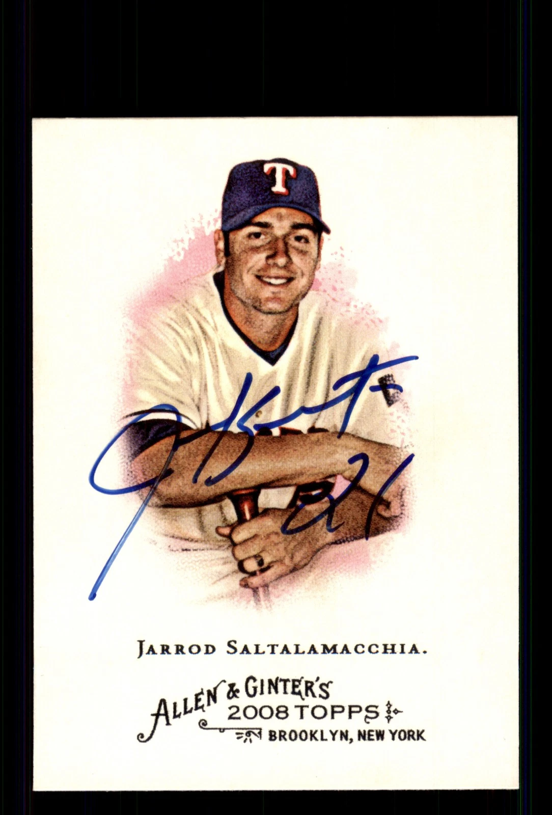 Signed Baseball Card Auto Jarrod Saltalamacchia 2008 Topps Allen & Ginter #186