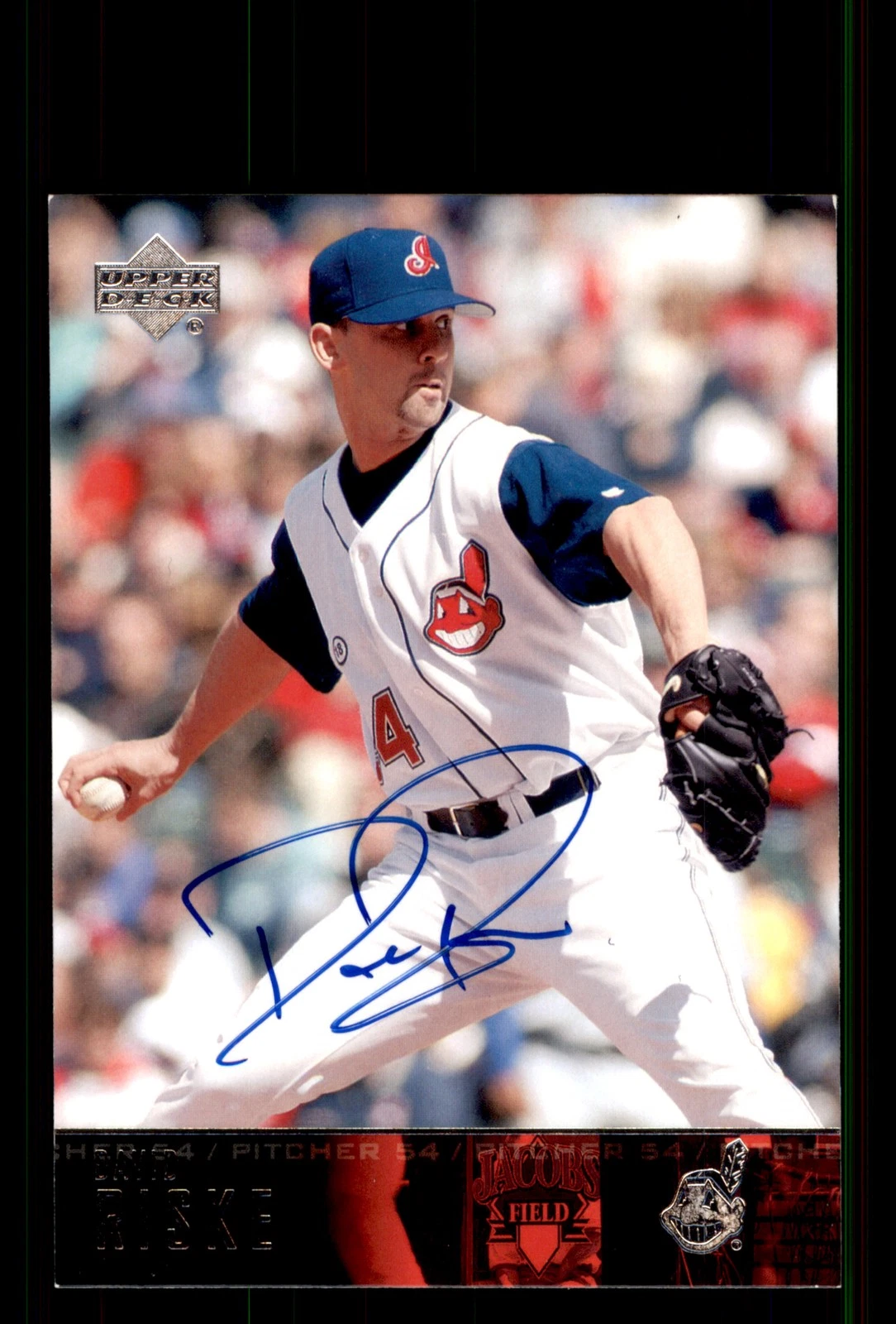 Signed Baseball Card Auto David Riske 2004 Upper Deck #330 Cleveland Indians