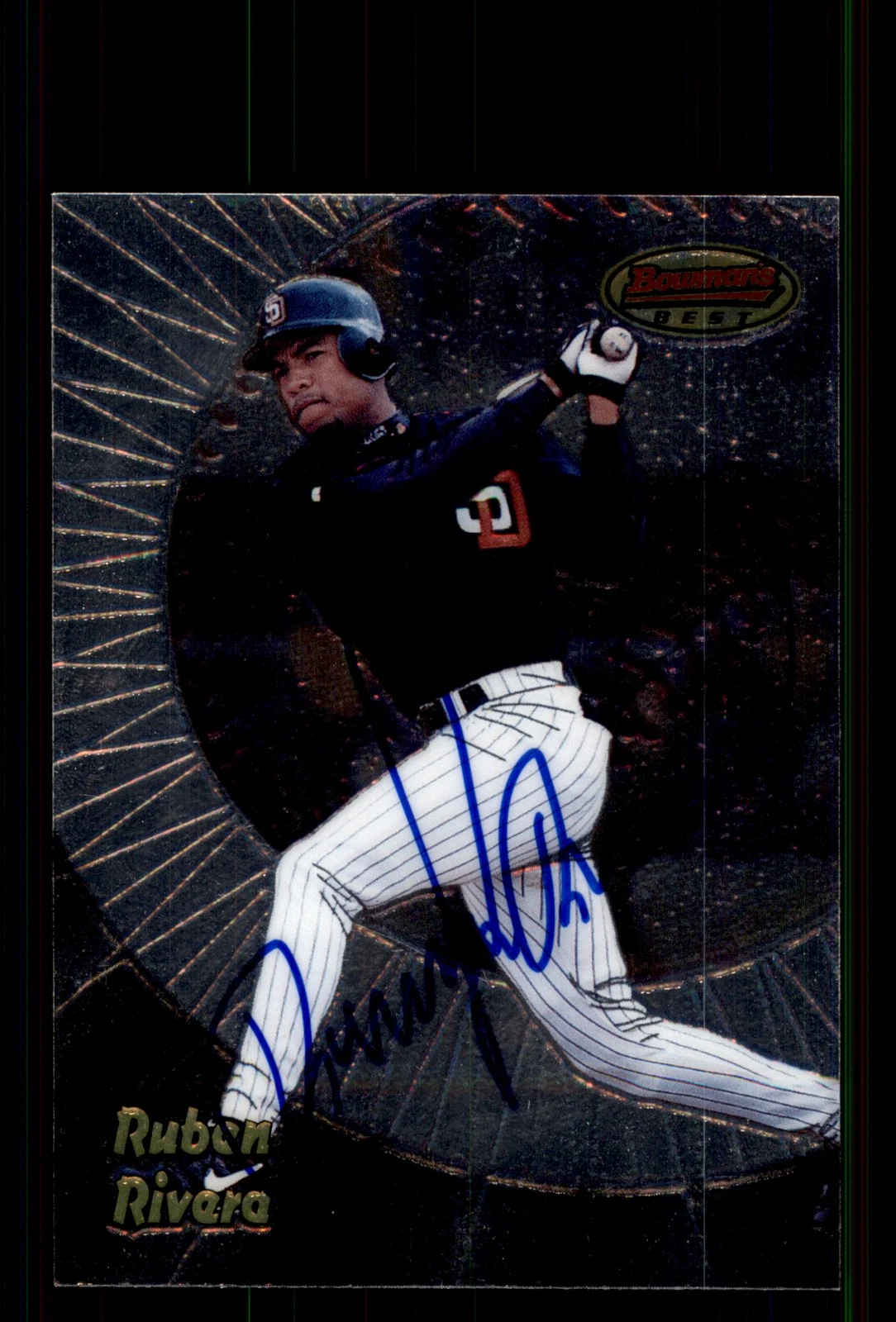 Signed Baseball Card Auto Ruben Rivera 1998 Bowman's Best #138 San Diego Padres