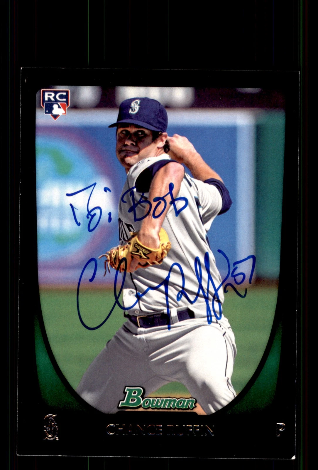 Signed Baseball Card Auto Chance Ruffin 2011 Bowman #105 Mariners 