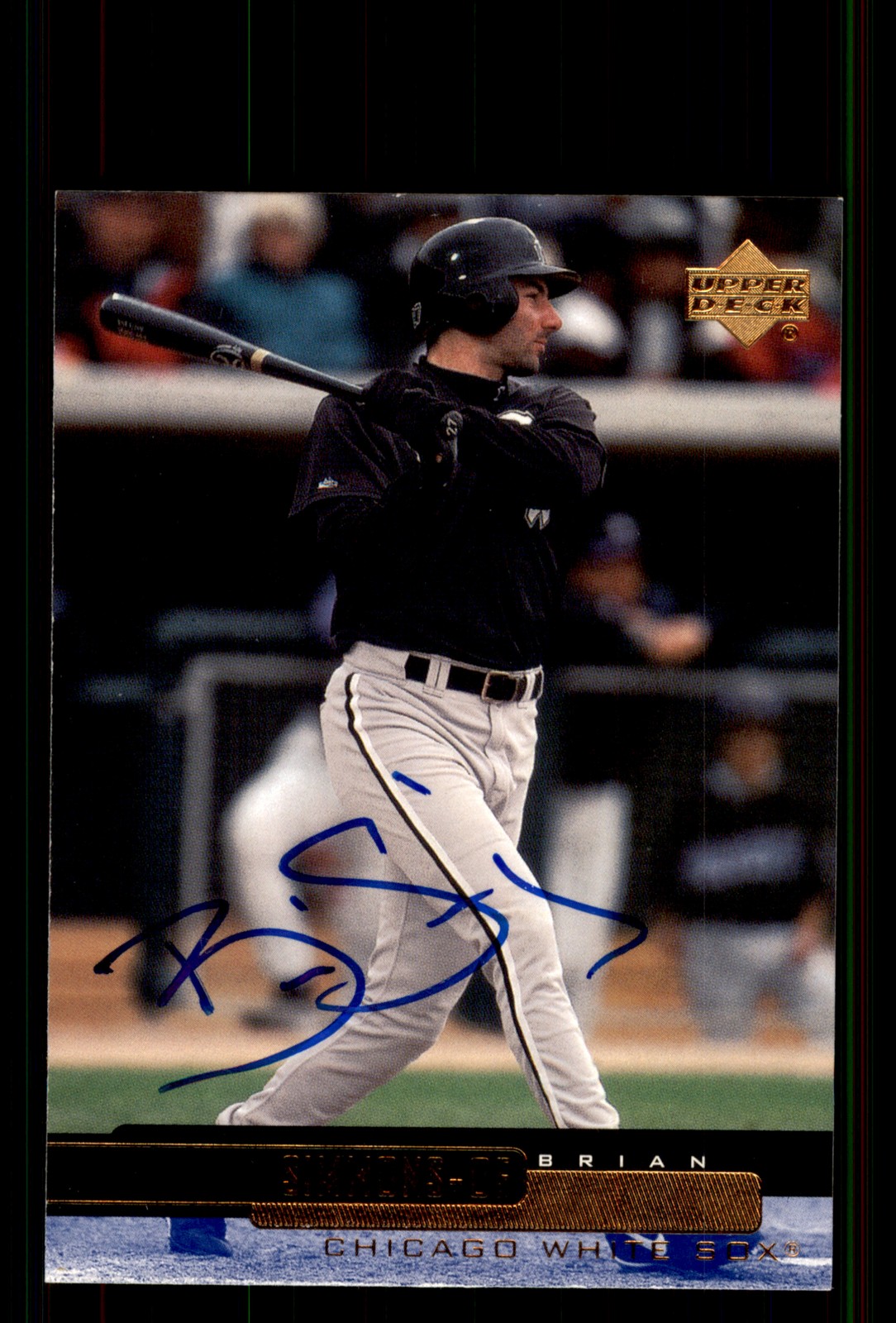Signed Baseball Card Auto Brian Simmons 2000 Upper Deck #350 Chicago White Sox