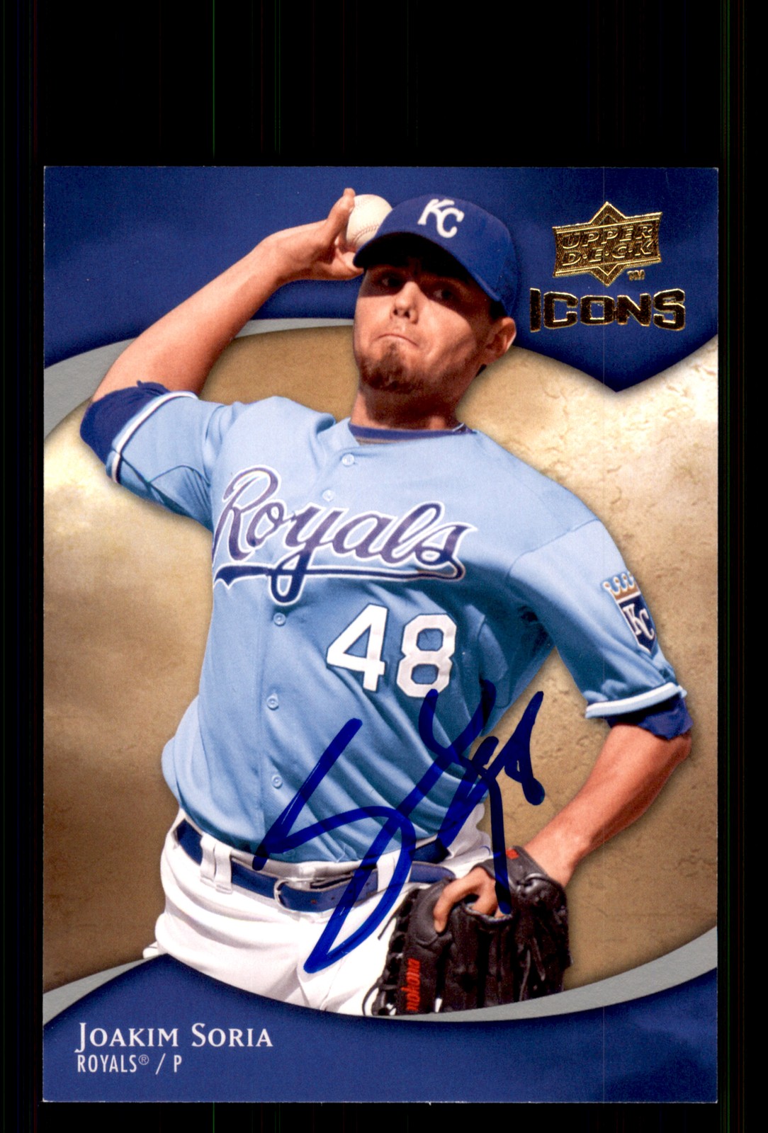 Signed Baseball Card Auto Joakim Soria 2009 Upper Deck Icons #55 Royals