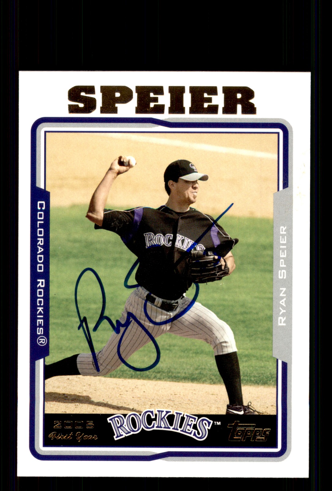 Signed Baseball Card Auto Ryan Speier 2005 Topps Update #UH280 Rockies