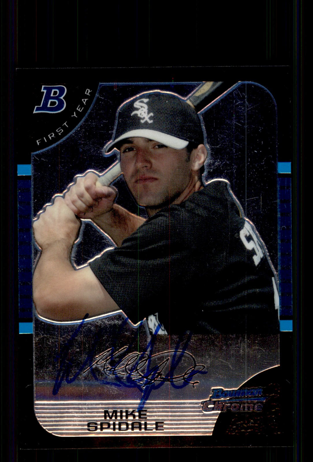 Signed Baseball Card Auto Mike Spidale 2005 Bowman Chrome #249 Chicago White Sox