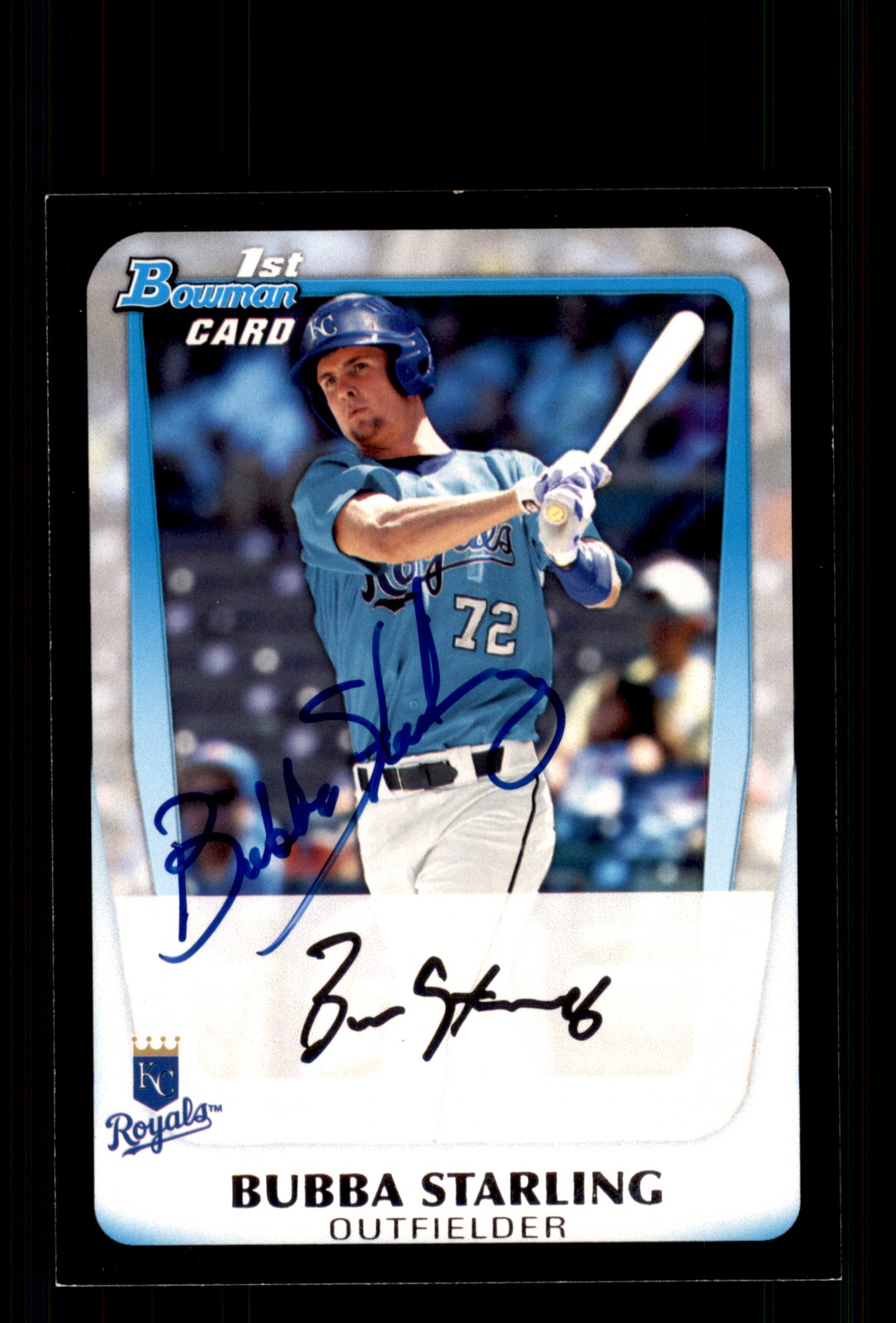 Signed Baseball Card Auto Bubba Starling 2011 Bowman #BDPP82 Kansas City Royals
