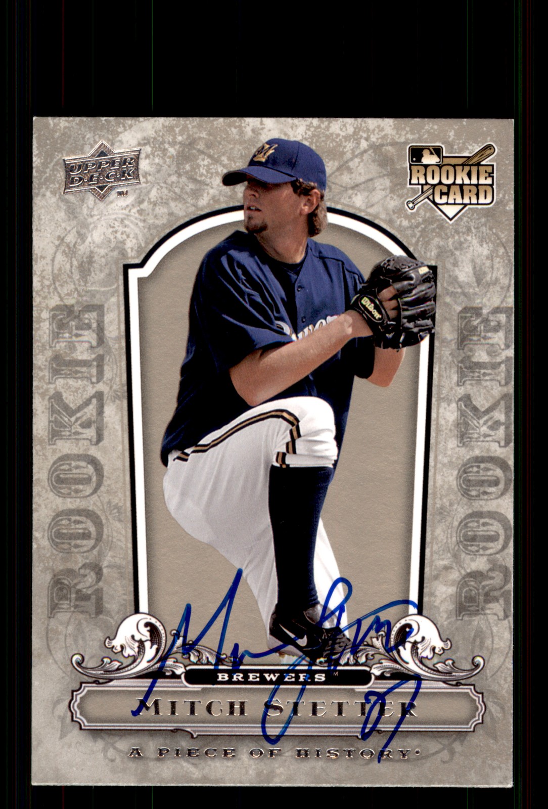 Signed Baseball Card Auto Mitch Stetter 2008 Upper Deck A Piece of History #126