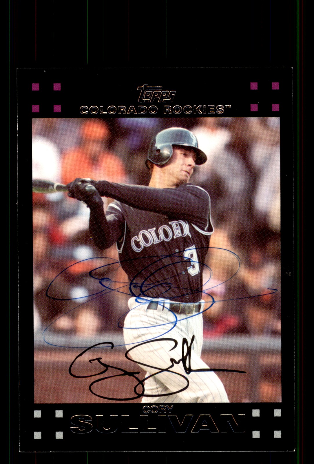 Signed Baseball Card Auto Cory Sullivan 2007 Topps #205 Colorado Rockies