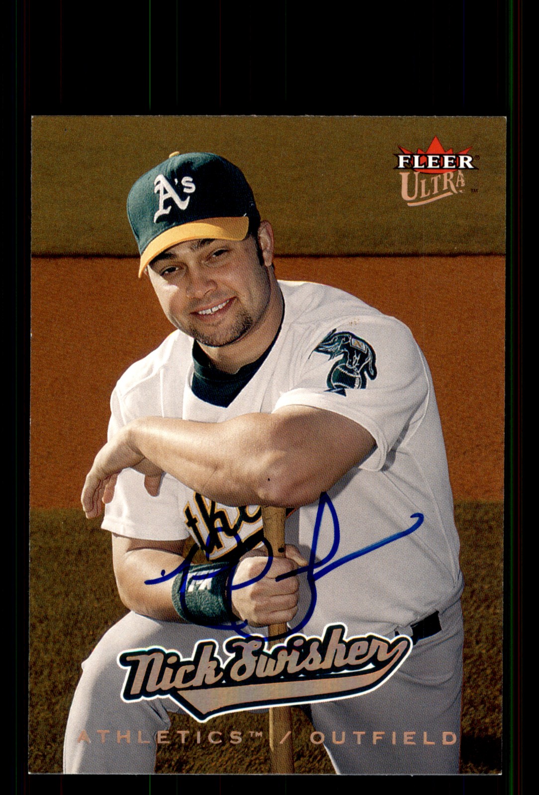 Signed Baseball Card Auto Nick Swisher 2005 Ultra #220 Oakland Athletics