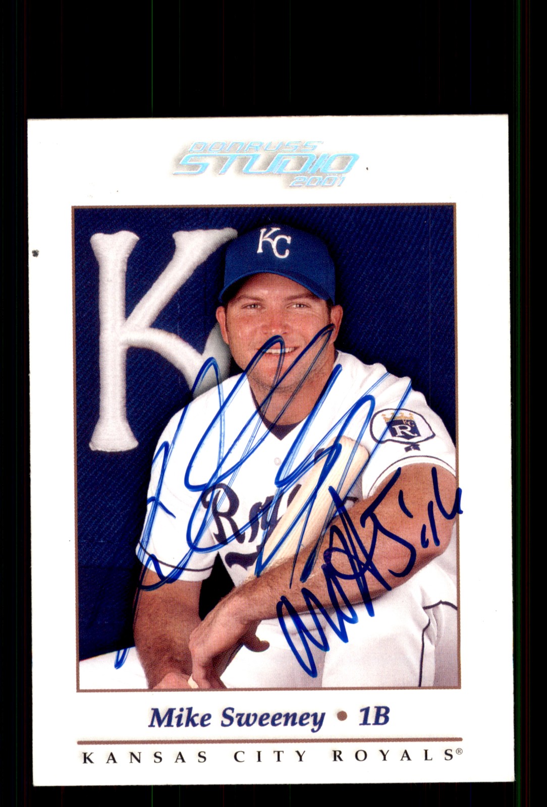 Signed Baseball Card Auto Mike Sweeney 2001 Donruss Studio #75 Royals
