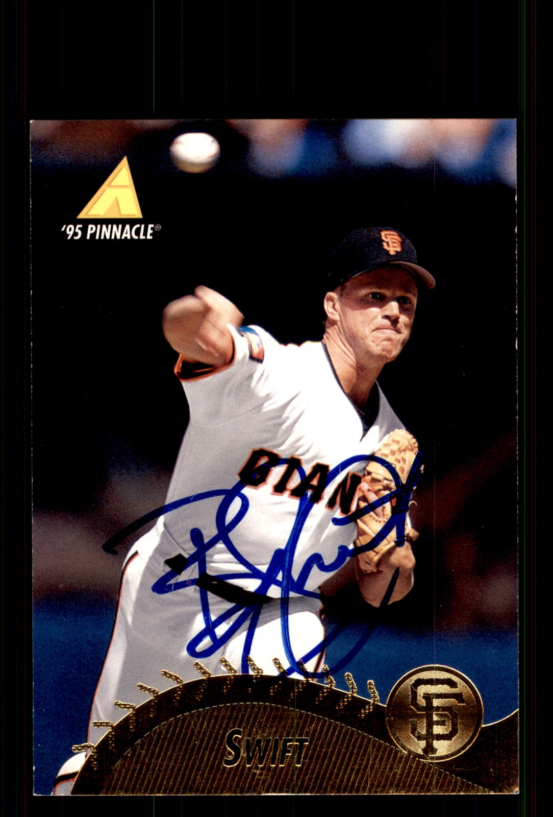 Signed Baseball Card Auto Bill Swift 1995 Pinnacle #373 San Francisco Giants