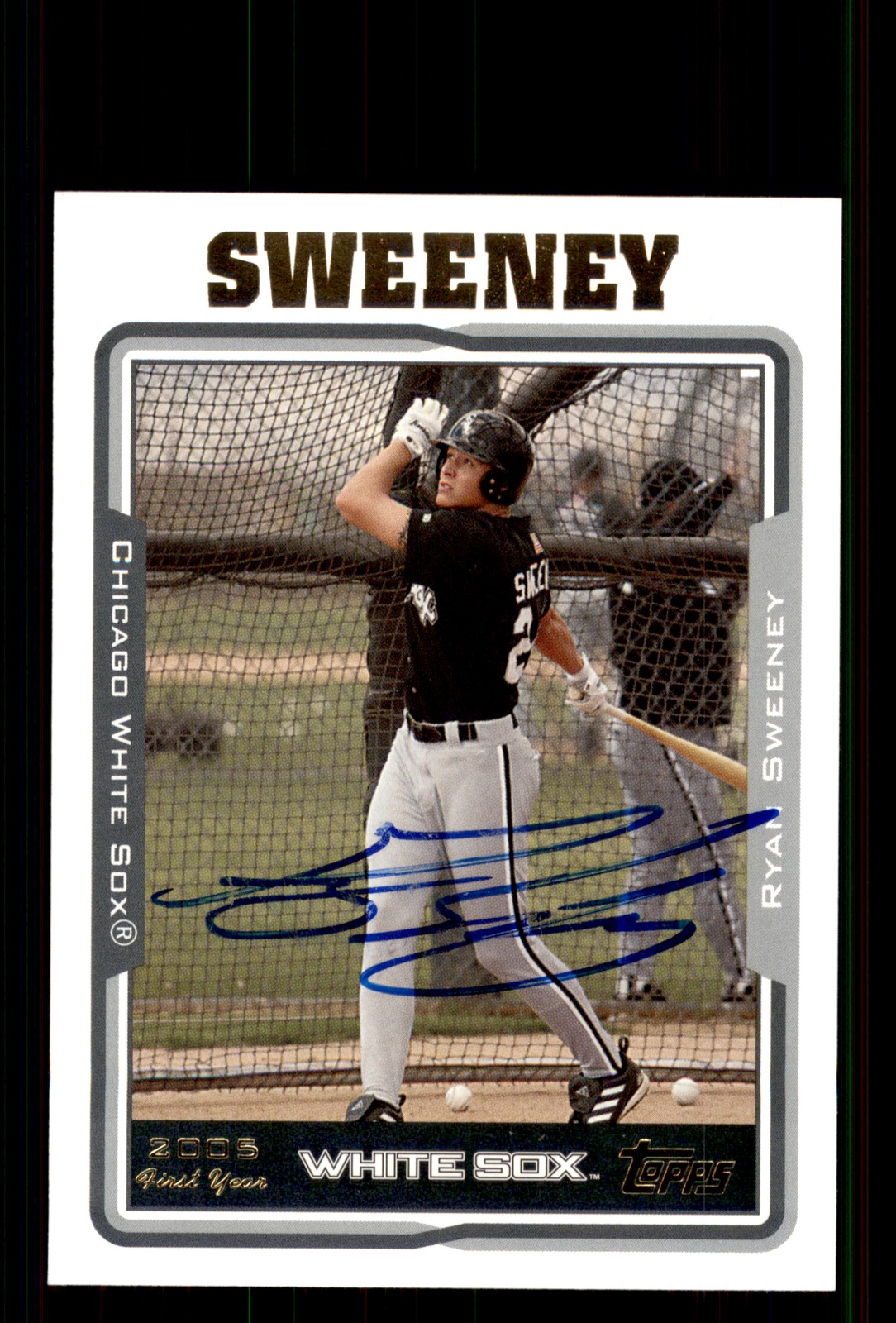Signed Baseball Card Auto Ryan Sweeney 2005 Topps #308 Chicago White Sox
