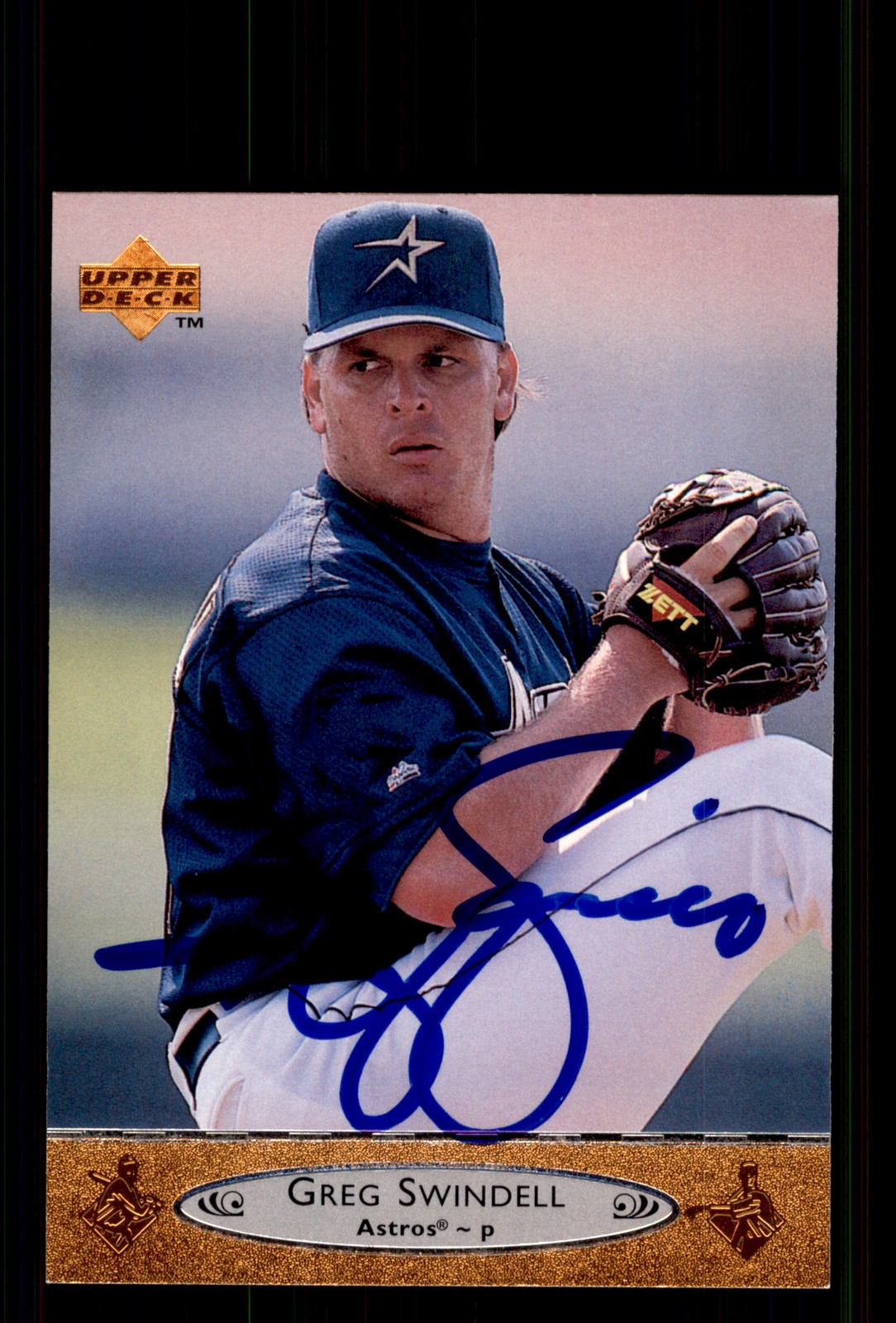 Signed Baseball Card Auto Greg Swindell 1996 Upper Deck #343 Houston Astros