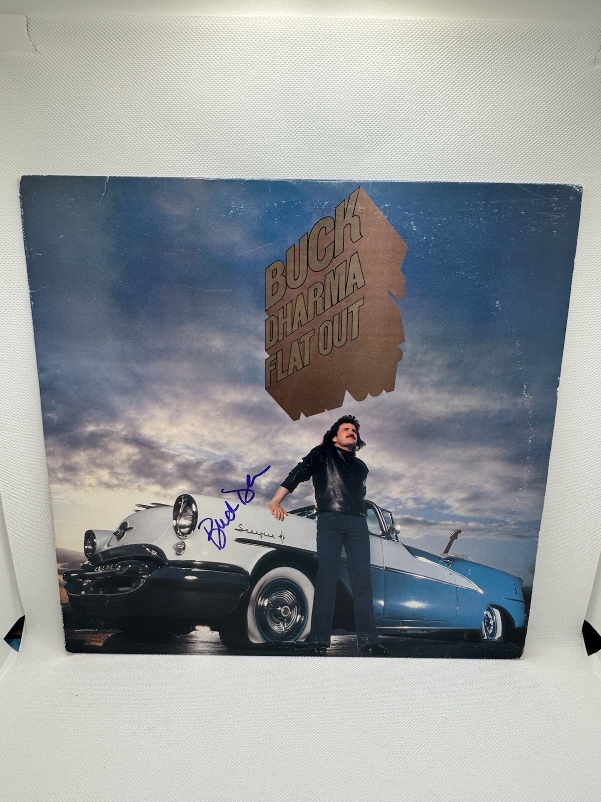 Buck Dharma Signed Vinyl Flat Out Solo Album Blue Oyster Cult Autograph JSA COA