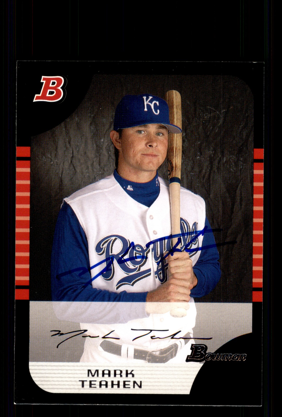Signed Baseball Card Auto Mark Teahen 2005 Bowman #BDP30 Kansas City Royals