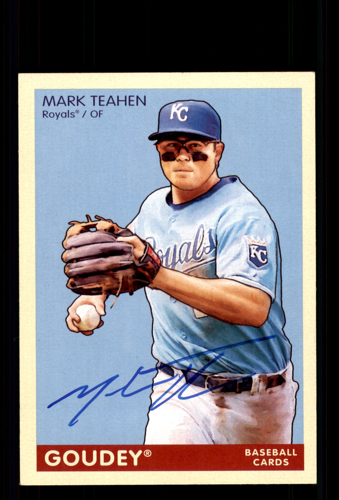 Signed Baseball Card Auto Mark Teahen 2009 Upper Deck Goudey #147 Royals