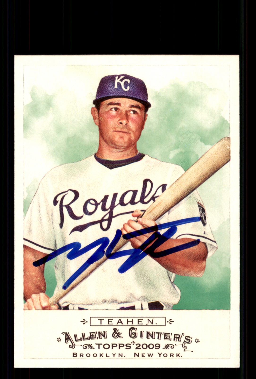 Signed Baseball Card Auto Mark Teahen 2009 Topps Allen & Ginter #242 Royals
