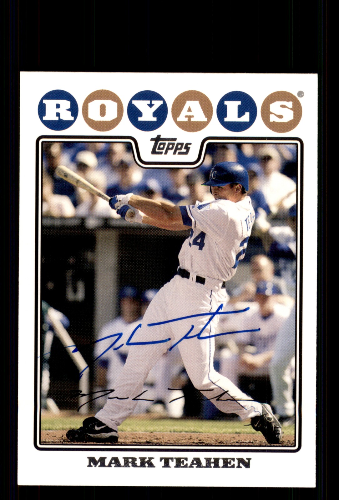Signed Baseball Card Auto Mark Teahen 2008 Topps #210 Kansas City Royals