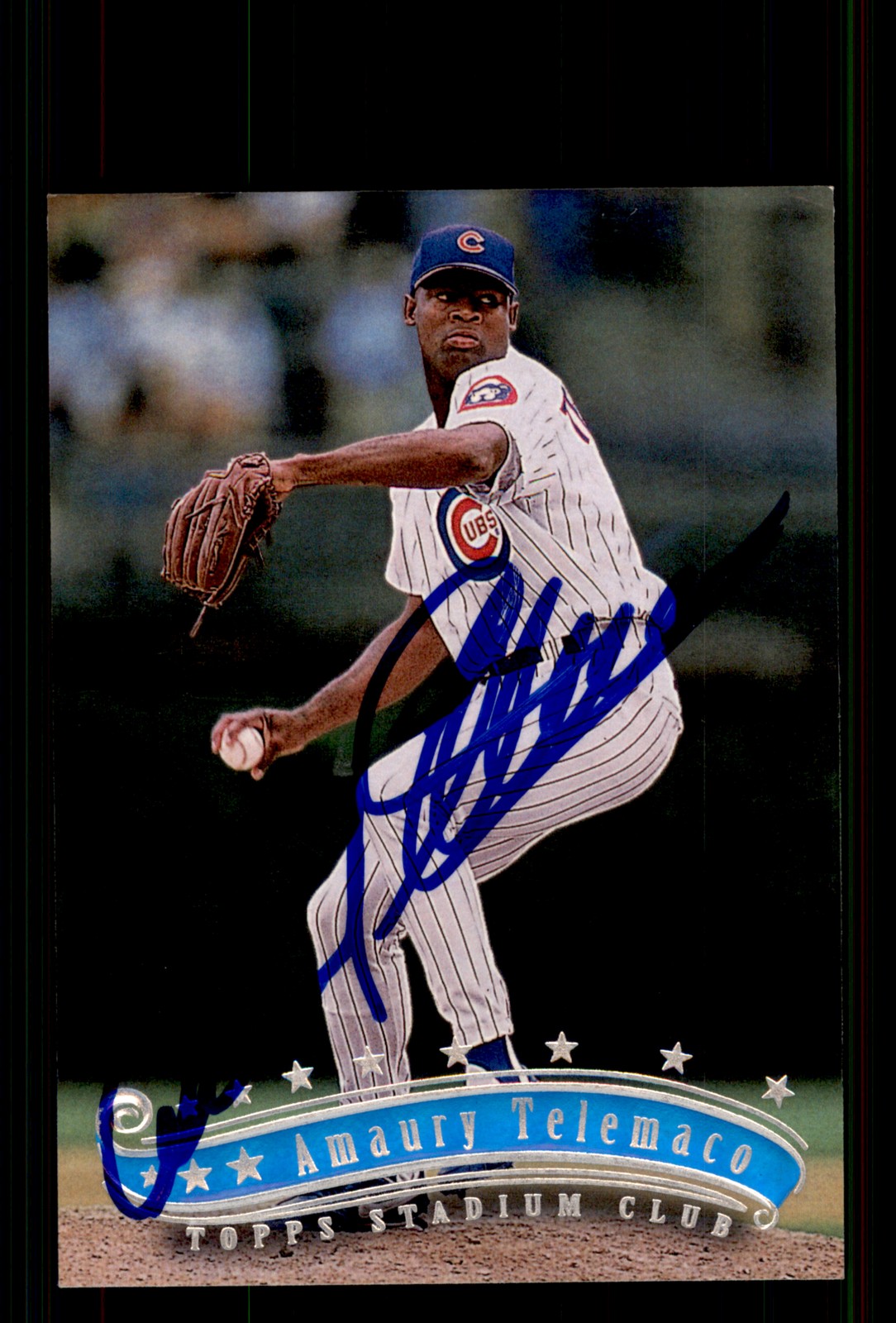 Signed Baseball Card Auto Amaury Telemaco 1997 Stadium Club #359 Chicago Cubs