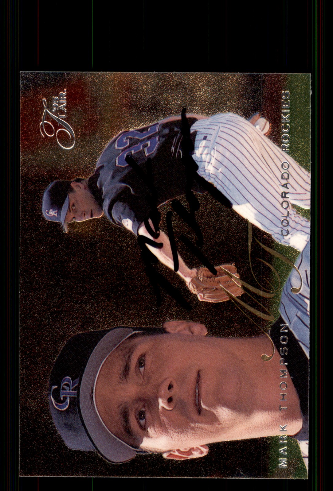 Signed Baseball Card Auto Mark Thompson 1995 Flair #347 Colorado Rockies