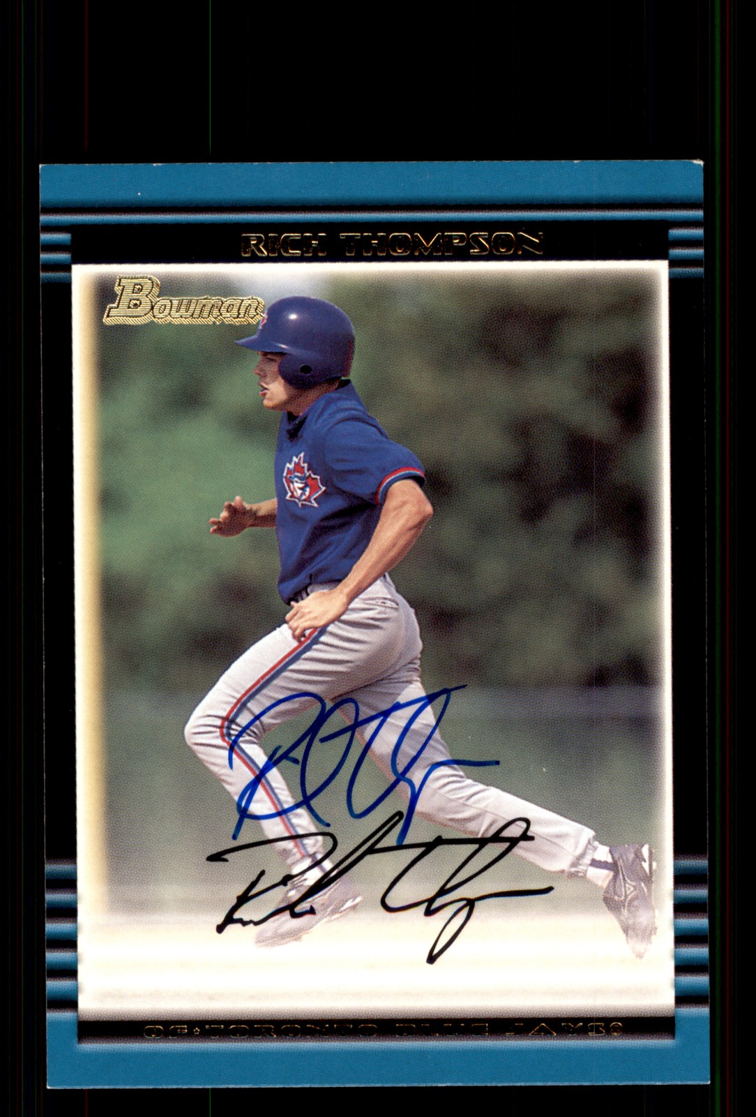 Signed Baseball Card Auto Rich Thompson 2002 Bowman #174 Toronto Blue Jays