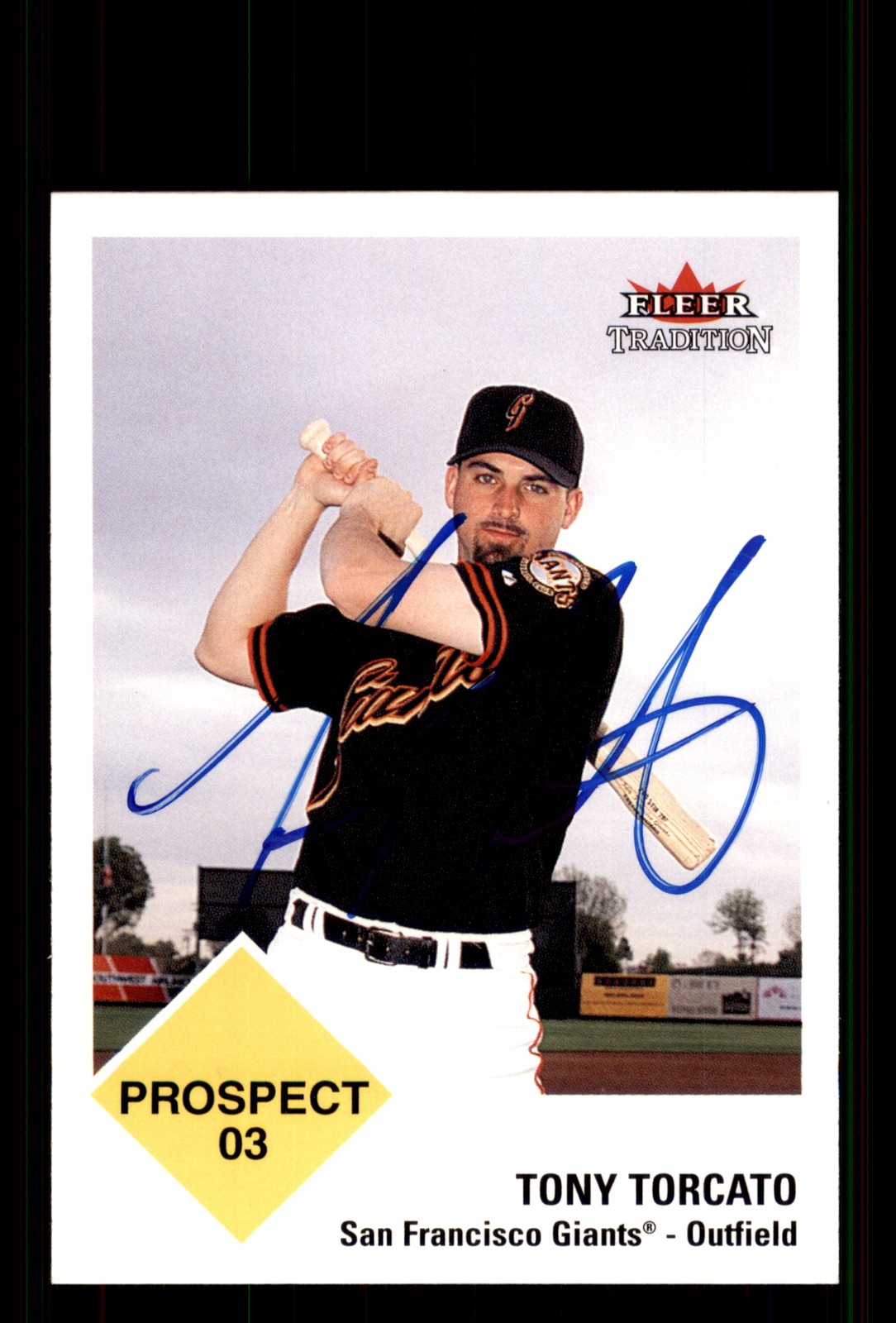 Signed Baseball Card Auto Tony Torcato 2003 Fleer Tradition #460 Giants