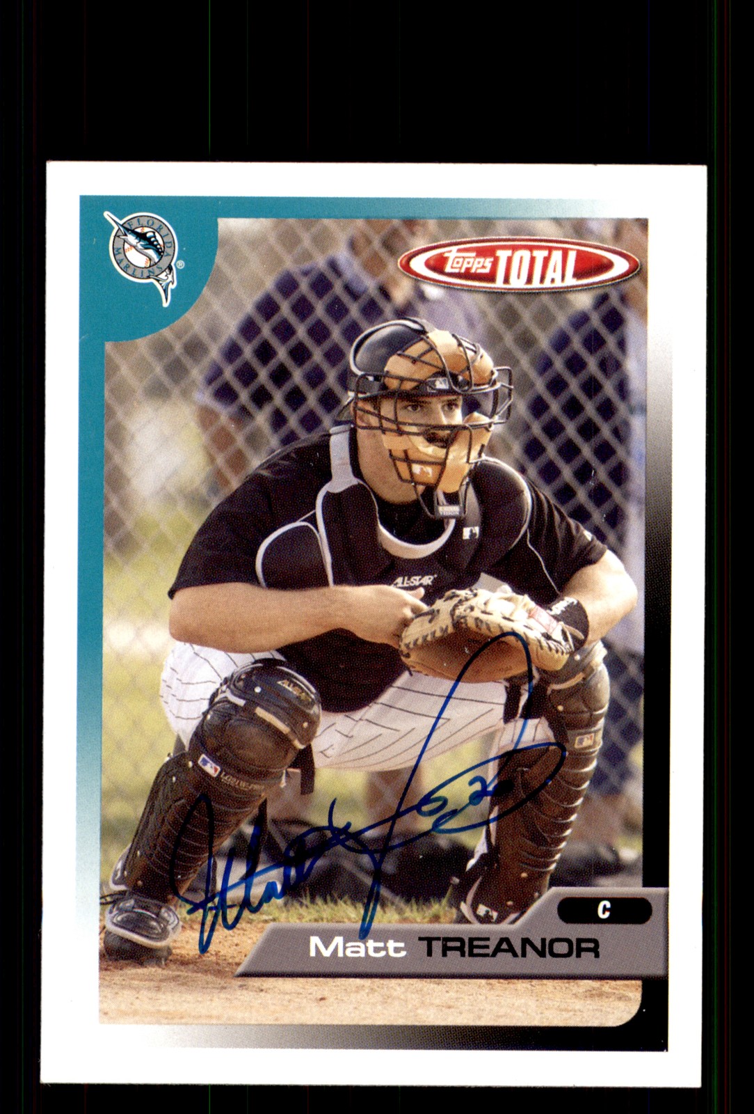 Signed Baseball Card Auto Matt Treanor 2005 Topps Total #489 Florida Marlins