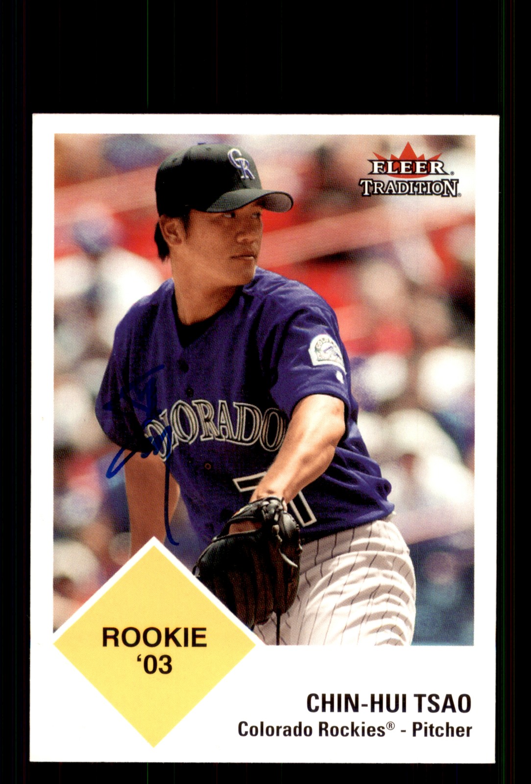 Signed Baseball Card Auto Chin-Hui Tsao 2003 Fleer Tradition Update #U287