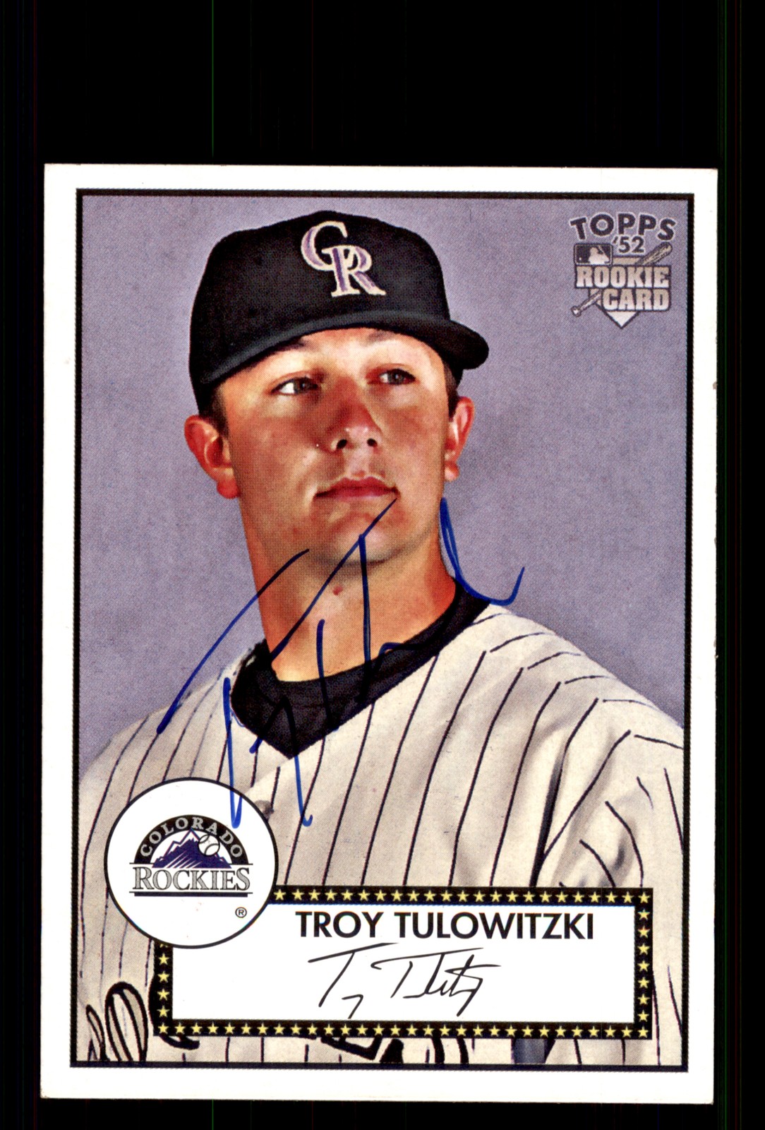 Signed Baseball Card Auto Troy Tulowitzki 2007 Topps Rookies '52 #5 Rockies