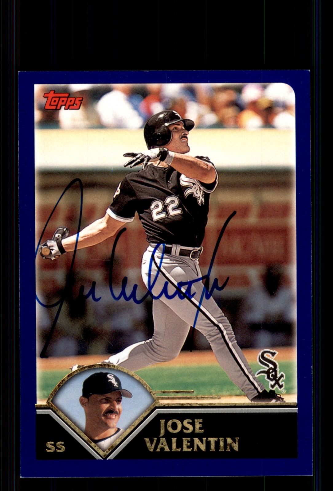 Signed Baseball Card Auto Jose Valentin 2003 Topps #246 Chicago White Sox