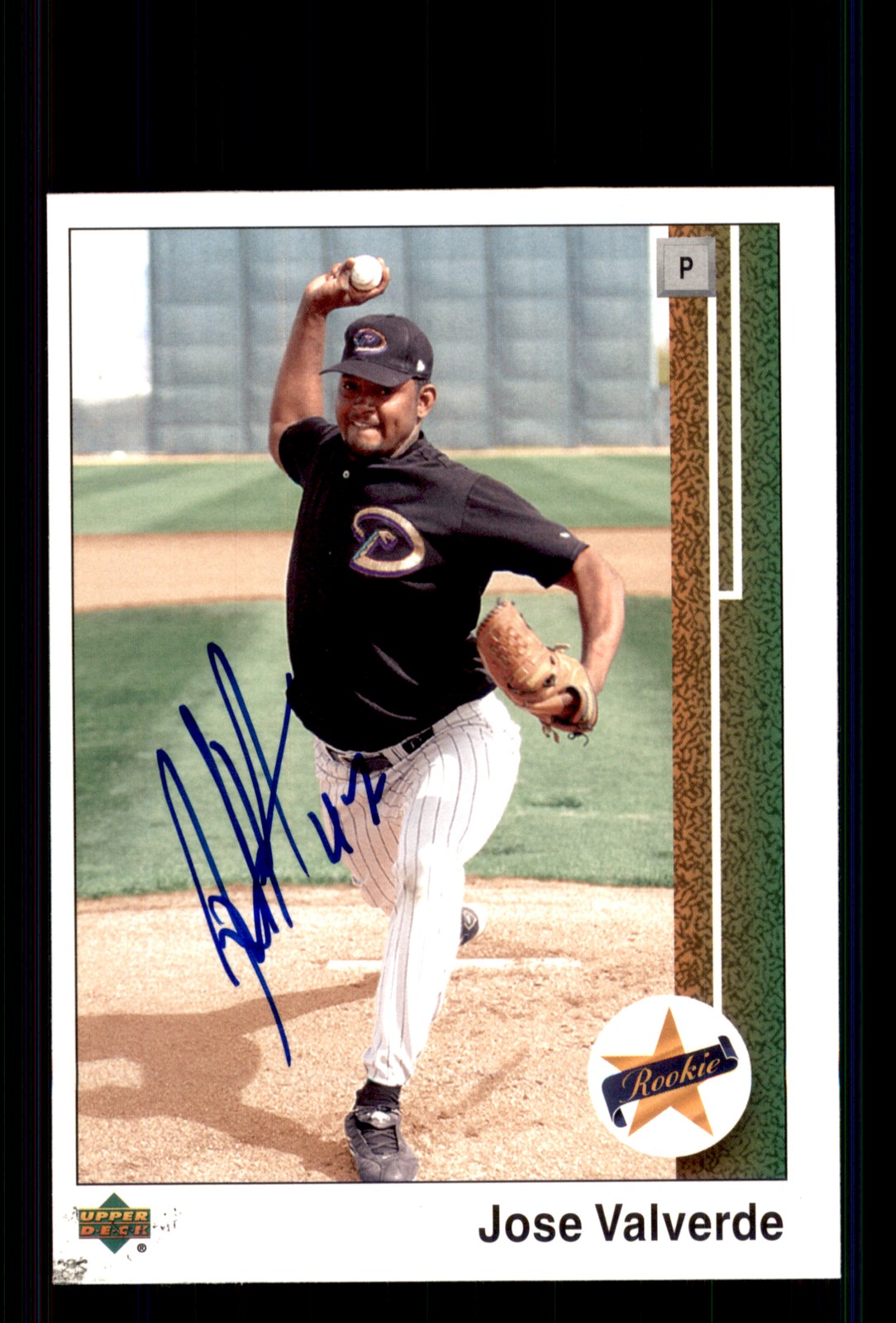 Signed Baseball Card Auto Jose Valverde 2002 UD Authentics #191 Diamondbacks