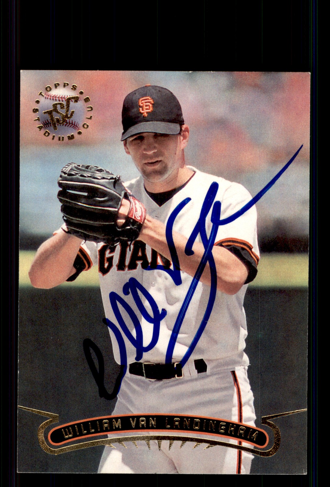 Signed Baseball Card Auto William Van Landingham 1996 Stadium Club #158 Giants