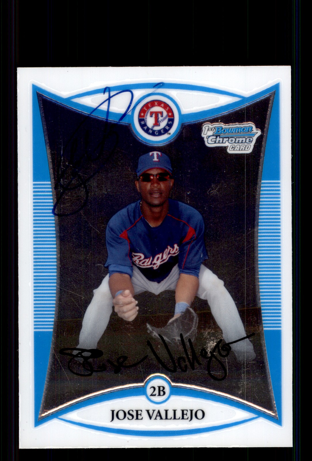 Signed Baseball Card Auto Jose Vallejo 2008 Bowman Chrome #BCP215 Texas Rangers